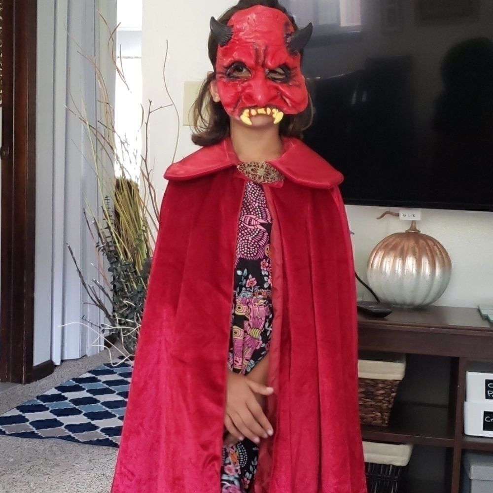 Boy Devil Cape and mask Costume